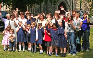 Girls Brigade outside Church